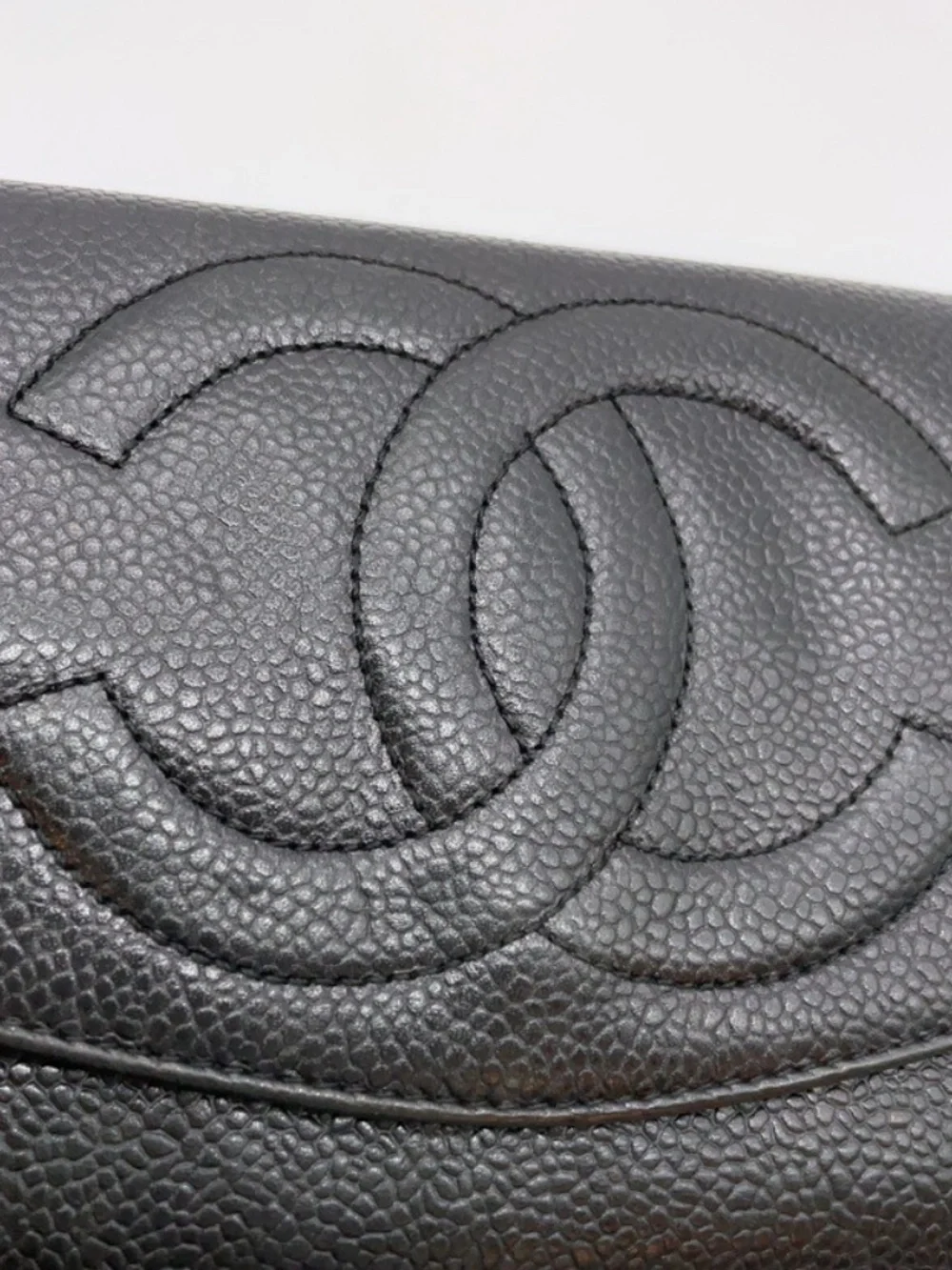 CHANEL Leather Black WOC W/Box